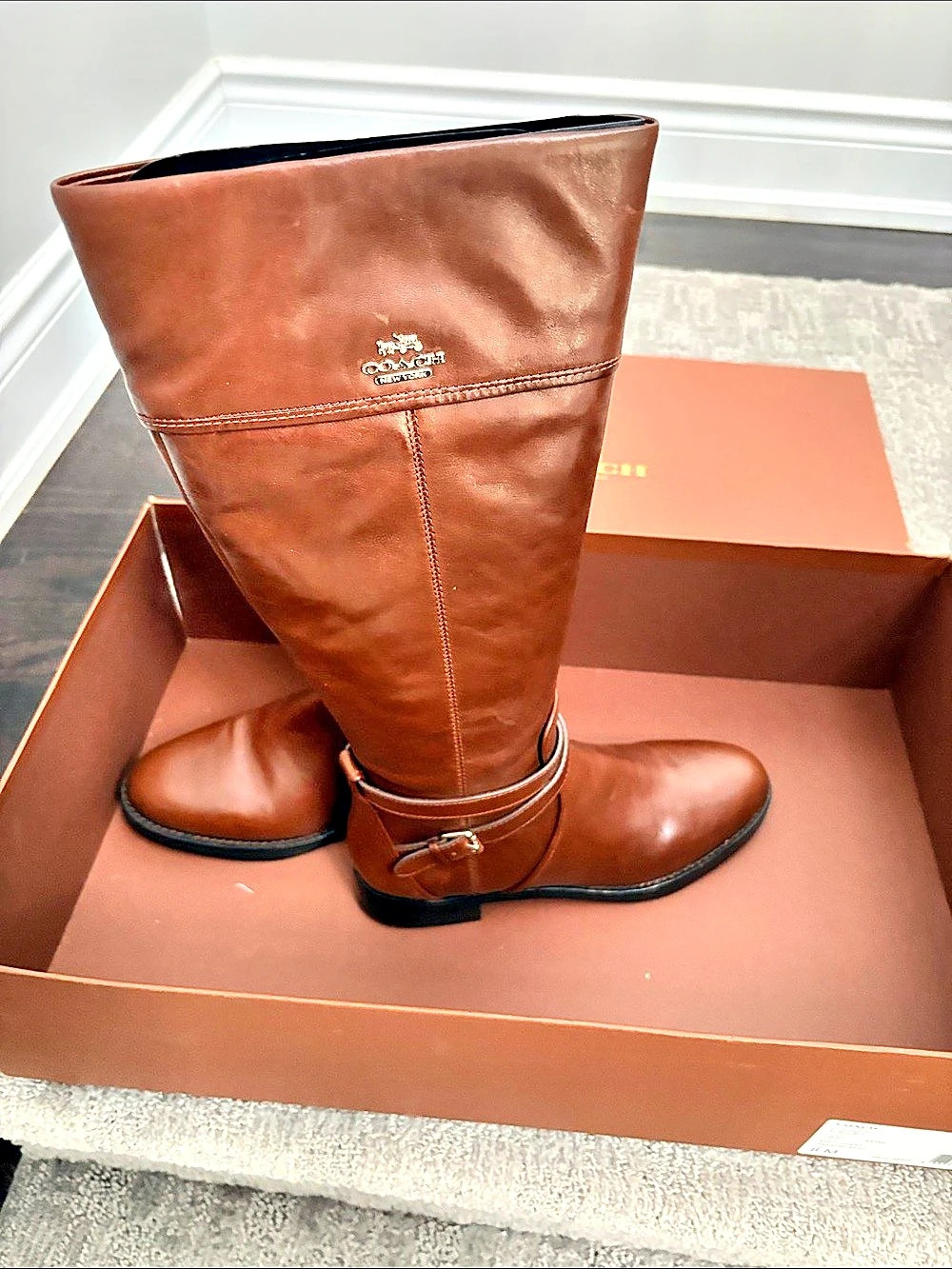 Coach Amber Boot Brown Tall Buckle Boots